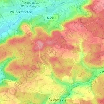 Mappa topografica Kreßbronn, altitudine, rilievo