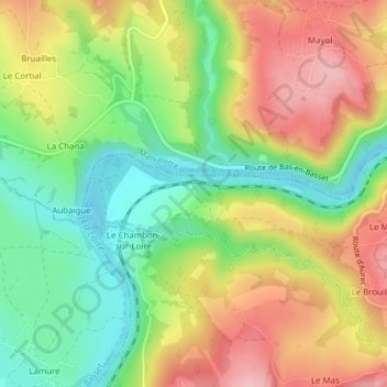 Mappa topografica Pierre, altitudine, rilievo