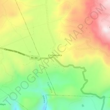Mappa topografica Cochamarca, altitudine, rilievo
