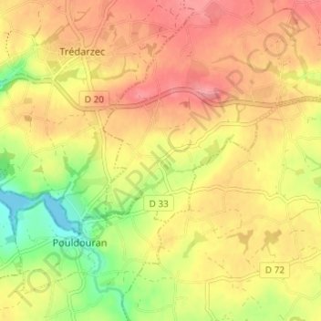 Mappa topografica Saint-Aaron, altitudine, rilievo
