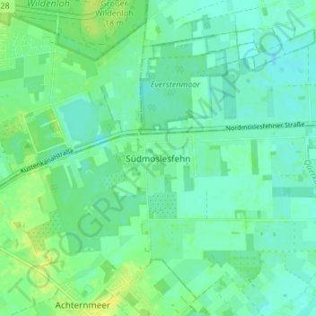 Mappa topografica Südmoslesfehn, altitudine, rilievo