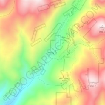 Mappa topografica Whitepine, altitudine, rilievo