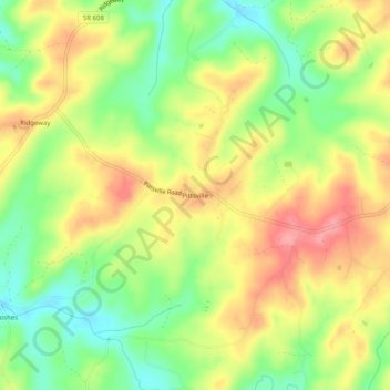 Mappa topografica Pittsville, altitudine, rilievo