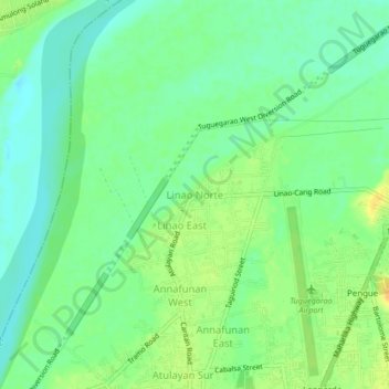 Mappa topografica Linao Norte, altitudine, rilievo
