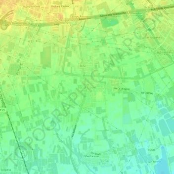 Mappa topografica Ca' di David, altitudine, rilievo
