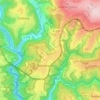 Mappa topografica Bornstal, altitudine, rilievo
