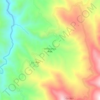 Mappa topografica Uchuccarcco Bajo, altitudine, rilievo