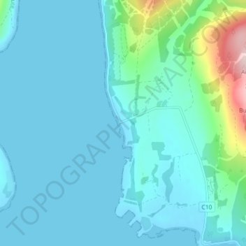 Mappa topografica Port Lamont, altitudine, rilievo
