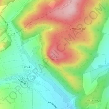Mappa topografica Hatop, altitudine, rilievo