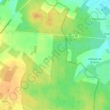 Mappa topografica Forêt de Brignon, altitudine, rilievo