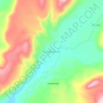 Mappa topografica Ccalaccapcha, altitudine, rilievo