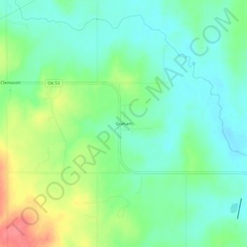 Mappa topografica Graham, altitudine, rilievo