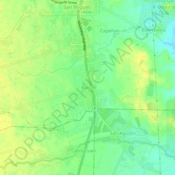 Mappa topografica Burot, altitudine, rilievo
