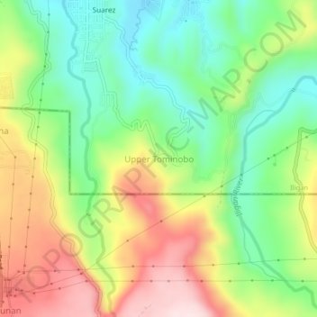 Mappa topografica Upper Tominobo, altitudine, rilievo
