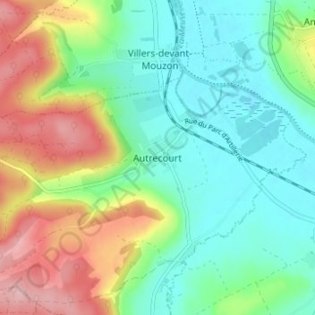 Mappa topografica Autrecourt, altitudine, rilievo