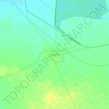 Mappa topografica Bantwa, altitudine, rilievo