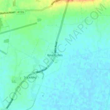 Mappa topografica Keal Cotes, altitudine, rilievo