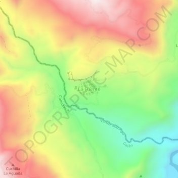 Mappa topografica La Fuente, altitudine, rilievo