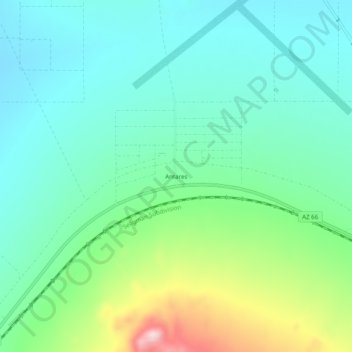 Mappa topografica Antares, altitudine, rilievo