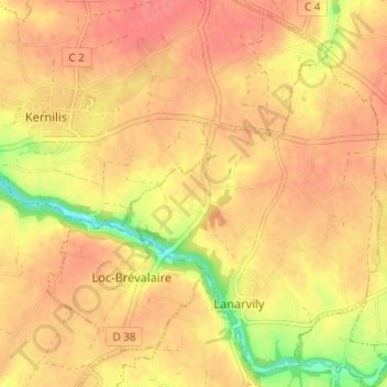 Mappa topografica Mesdoun, altitudine, rilievo