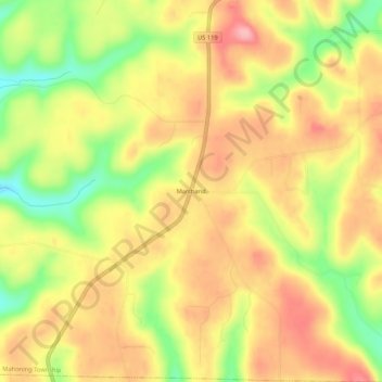 Mappa topografica Marchand, altitudine, rilievo