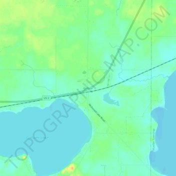 Mappa topografica Gulliver, altitudine, rilievo