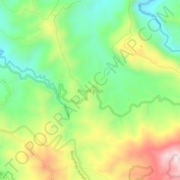 Mappa topografica Pisojé Bajo, altitudine, rilievo