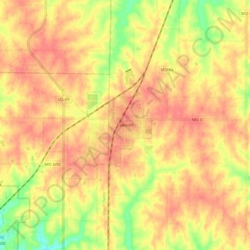 Mappa topografica Lawson, altitudine, rilievo
