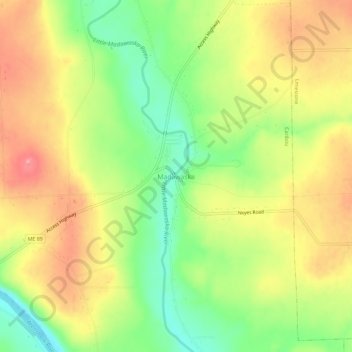 Mappa topografica Madawaska, altitudine, rilievo