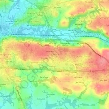 Mappa topografica Quistinidal, altitudine, rilievo