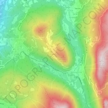 Mappa topografica Mondonico, altitudine, rilievo