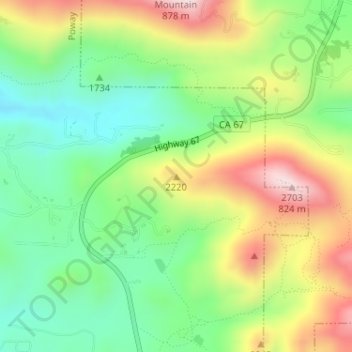 Mappa topografica 2220, altitudine, rilievo
