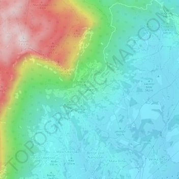 Mappa topografica Strane, altitudine, rilievo