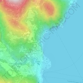 Mappa topografica Nobiallo, altitudine, rilievo
