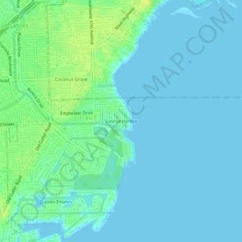 Mappa topografica Sunrise Harbor, altitudine, rilievo