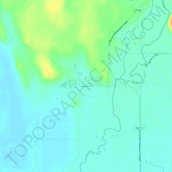 Mappa topografica Lookout, altitudine, rilievo