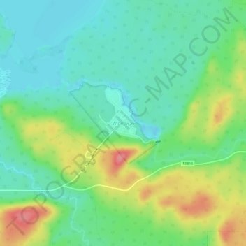 Mappa topografica Winneway, altitudine, rilievo