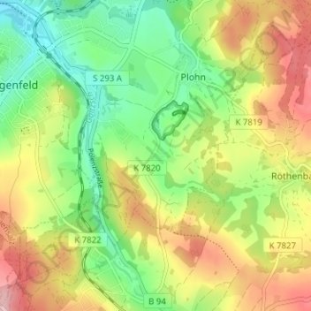 Mappa topografica Abhorn, altitudine, rilievo