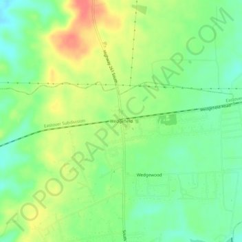 Mappa topografica Wedgefield, altitudine, rilievo