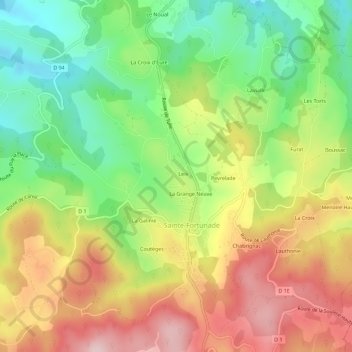 Mappa topografica Leix, altitudine, rilievo