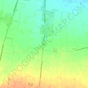 Mappa topografica Gariga, altitudine, rilievo