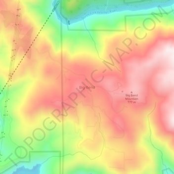 Mappa topografica Big Bend, altitudine, rilievo
