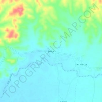 Mappa topografica Javita, altitudine, rilievo