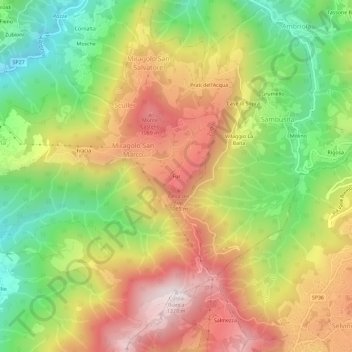 Mappa topografica Fur, altitudine, rilievo