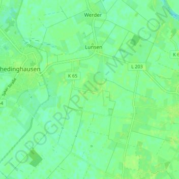 Mappa topografica Holtorf, altitudine, rilievo