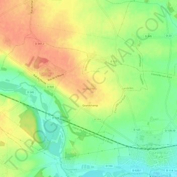 Mappa topografica La Touche, altitudine, rilievo