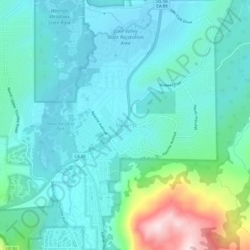 Mappa topografica Meyers, altitudine, rilievo