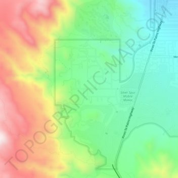Mappa topografica Cahuilla Hills, altitudine, rilievo