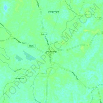 Mappa topografica Gopalpur, altitudine, rilievo
