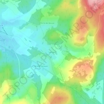 Mappa topografica Saint-Igny, altitudine, rilievo